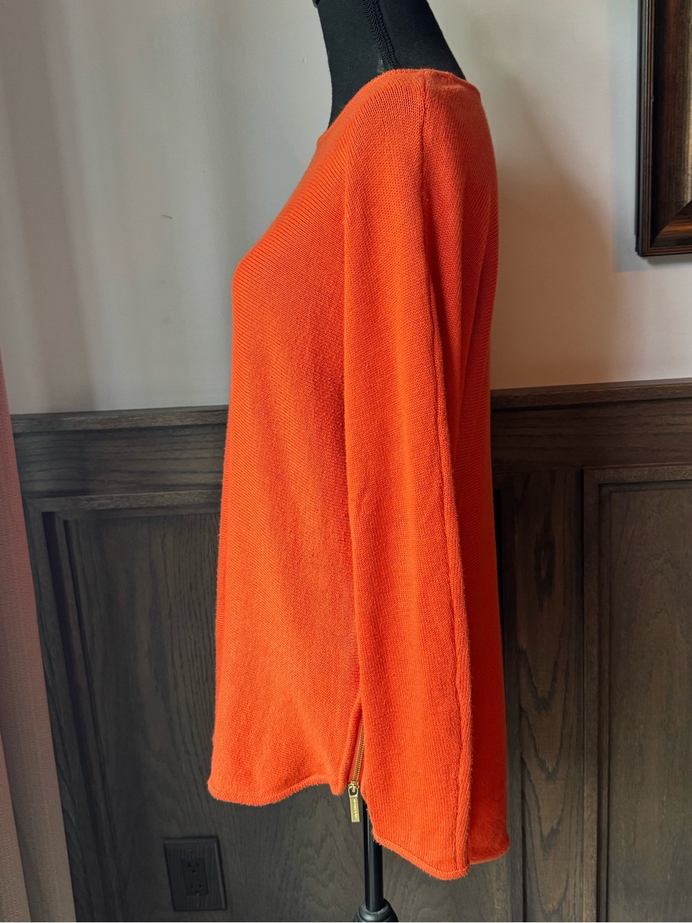 Michael Kors Women's Bright Orange Boatneck Pullover medium - Picture 3 of 10
